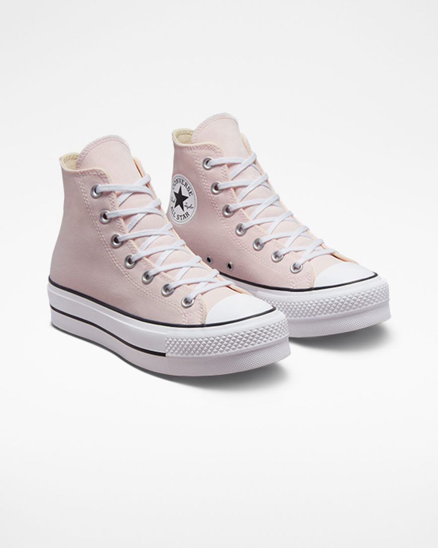 Zapatos Plataforma Converse Chuck Taylor All Star Lift Canvas Altas Mujer Rosas Blancas Negras | PE 02W548